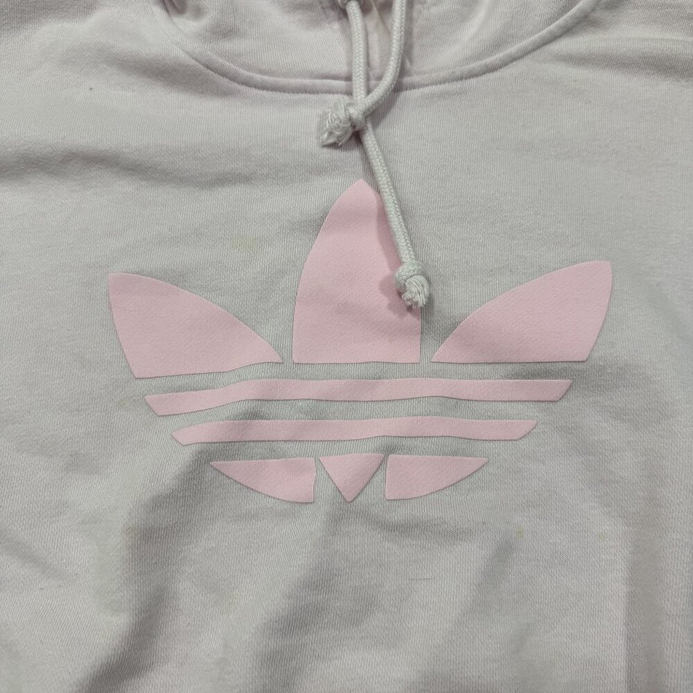Adidas Hoodie Womens Medium Pink Crop Top - Picture 2 of 5